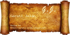 Gerstl Jolán névjegykártya
